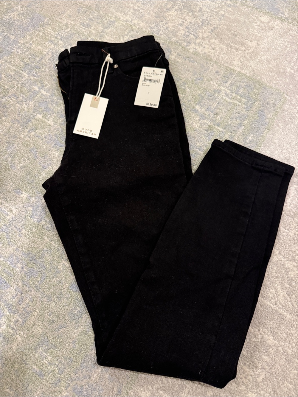 Good American Black Slim High-Rise Jeans